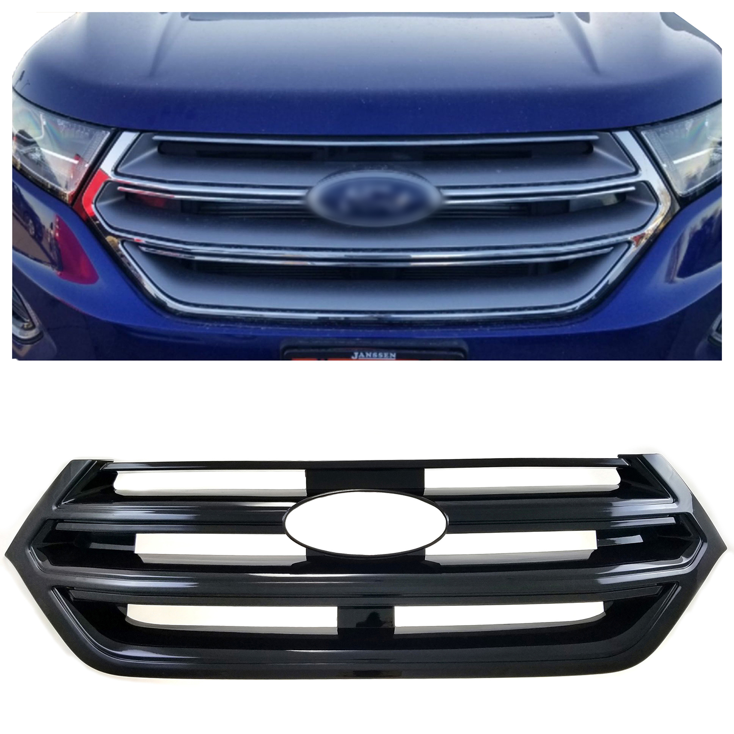 Gloss Black Patented Grille Overlay for Ford Taurus